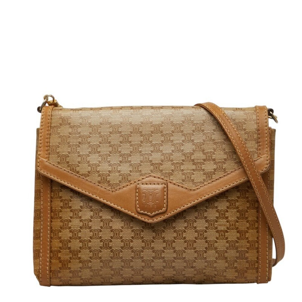 Celine Macadam Crossbody Bag Beige Cream Leather